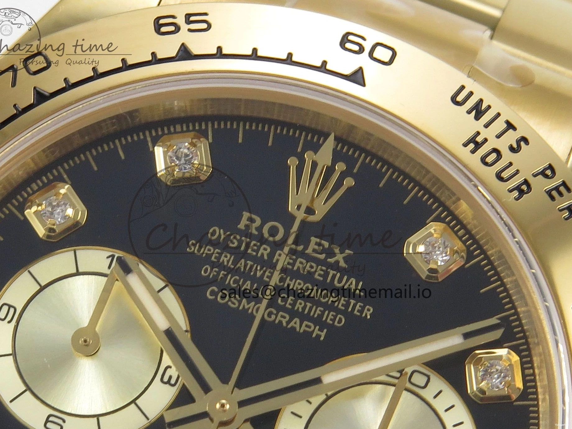 Clone Dial 1:1 YG Edition Daytona Bracelet Super Black Best DD4131 Diamonds YG 126508 on YG Clean 0307